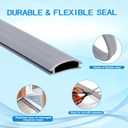 2 Pack 48 Inch Door Threshold Seal Vinyl Replacement Insert for Adjustable Height Aluminum Thresholds 1-5/16 x 3/8 Inch Gray Flexible Weather Stripping Under Door Seal for Exterior Front Back Doors