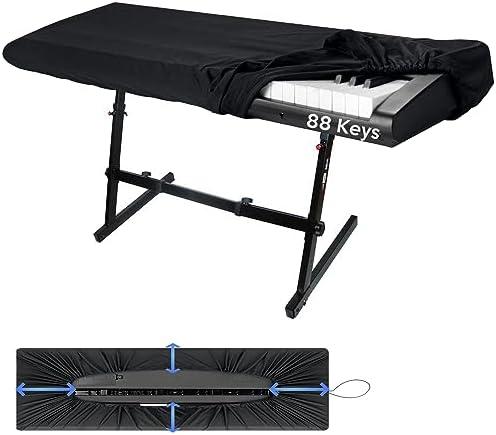88 Keys Piano Keyboard Dust Cover, Music Dirt Proof Stretchy Electronic Keyboard Cover With Durable Elastic & Cord Lock Must Have Piano Accessories