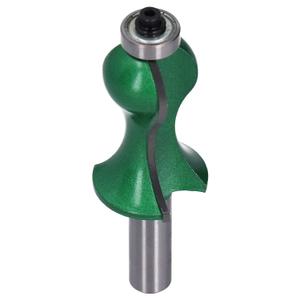 Jeanoko 1PCS 12mm Shank Half Round Wood Router Bit, High Strength Stair Handrail Shape Milling Cutter, Flute Line Drilling Tool for Wood Trimming