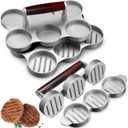 2 Burger Press Patty Maker Mini Meat Sausage Press, 6 Slot and 3 Slot Patty Maker, for Mini Burger, Barbecue, Picnic, Camping