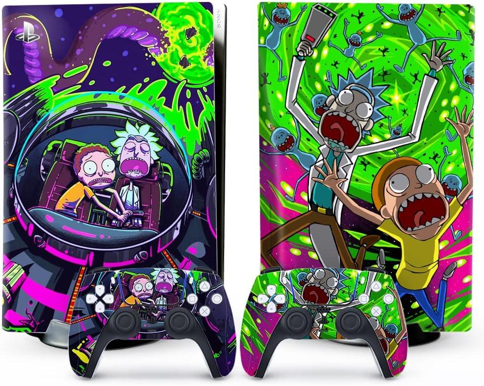 PS5 Skin - Disc Edition Anime Console and Controller Accessories Cover Skins PS5 Controller Skin Gift Skins for Console Full Set Green