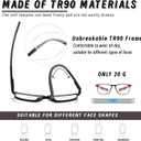 Hubeye TR90 Sports Reading Glasses for Men and Women Ultralight Flexible Anti-Blue Light Readers（Black+Black+Black+Black+Black，+1.5）