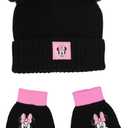 Minnie Mouse Big Kids Girls Knit Hat with Pom Pom Ears and Glove Set