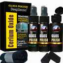 Cerium Oxide Glass Polishing Kit, Windshield Glass Scratch Remover - Restores Clarity & Removes Wiper Marks, Swirls, Water Spots - Complete DIY Kit