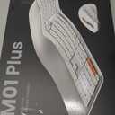 ProtoArc Ergonomic Wireless Keyboard Mouse, EKM01 Plus Full Size Ergo Bluetooth Keyboard Mouse Combo, Split Design, Wrist Rest, Multi-Device, Rechargeable, for Windows/Mac OS - White and Silver