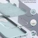 OuXul Designed for iPhone 16 Case,Shockproof Liquid Silicone Protective Phone Case with Soft Anti-Scratch Microfiber Lining Ultra Slim Drop Protection Phone Cover 6.1 inc (Light Blue)