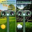 2026 Sonic Fortress Pro Deer Repellent Devices, Racoon Repellent Outdoor Squirrel Fortress Pro IP65 Animal Repeller Cat Deterrent with Motion Sensor to Scare Rabbit Bear Dog Out of Garden Yard(4Pack)