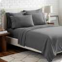 Bare Home Hotel Luxury Twin XL Sheet Set, Extra Soft - 4 Piece Set - Deep Pockets - Easy Fit - Cooling & Breathable - Wrinkle, Fade, Stain Resistant - Includes 2 Pillowcases (Twin XL, Grey)
