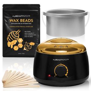 My Beauty Spot Waxing Kit for Women - At-Home Wax Warmer Machine for Easy Painless Hair Removal  Full Body, Bikini & Brazilian Use  Exfoliating & Hydrating Honey Formula
