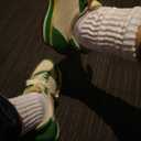 Womens Scrunch Crew Socks: Retro Solid Slouch Mid Calf Socks - Cotton Casual Athletic Socks 6-11