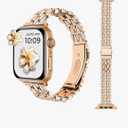 HANDODO Stainless Steel Band for Women Apple Watch Series 10 9 8 7 6 5 4 3 2 1 SE SE2 Ultra 2, Luxury Replacement Metal Strap Bracelet Wristband for 38mm 40mm 41mm 42mm 44mm 45mm 46mm 49mm iWatch