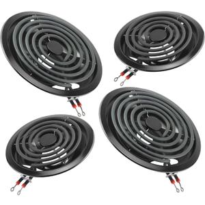 Stove Burner Drip Pans W10288051 Stove Burner Covers&MP22YA Electric Range Burner Element Set Compatible for Whirl-pool Electric Range Stove-by MIFLUS,2*W10290350(8")2*W10290353(6")