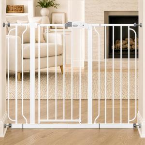 Regalo Safety 36" Extra Tall and 49" Wide Baby Gate for Doorways & Bottom of Stairs, Pressure Mounted Walk Through Baby Gate for Toddlers & Pets, Tested & Safe, American Designed, American Owned (White)