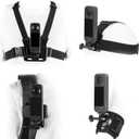 BRDRC Accessories Kit for Insta 360 X5 X4 Air, Chest Mount Head Strap Harness Backpack Clip Holder Wrist Strap, 360Rotating Adapter + Quick Release for Insta360 One X5 X4 X3 X Camera Accessory Bundle