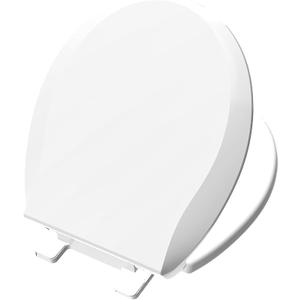 Aünsffer Toilet Seat Round Soft Close16.5'', Toilet Lid Slow Close Quiet No Slam, Easy Installation & Release，Safe PP Material Easy Clean, Comfortable Ergonomic Design, 2 Years Support, White Plastic