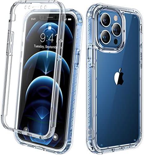 Miracase Designed for iPhone 12 Pro Max Case, Full Body Rugged Case with Built-in Touch Sensitive Anti-Scratch Screen Protector, Soft TPU Case Compatible with iPhone 12 Pro Max 6.7", Clear