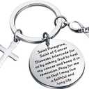FEELMEM Patron of Cancer Saint Peregrine Jewelry Cancer Fighter Recovery Gift Healing Prayer Keychain