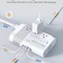 DOACE 220v to 110v Voltage Converter for European Travel: Max 500W Pure Sine Wave Voltage Converter US to Europe - 220 to 110 International Power Adapter Plug Combo Step Down Transformer White
