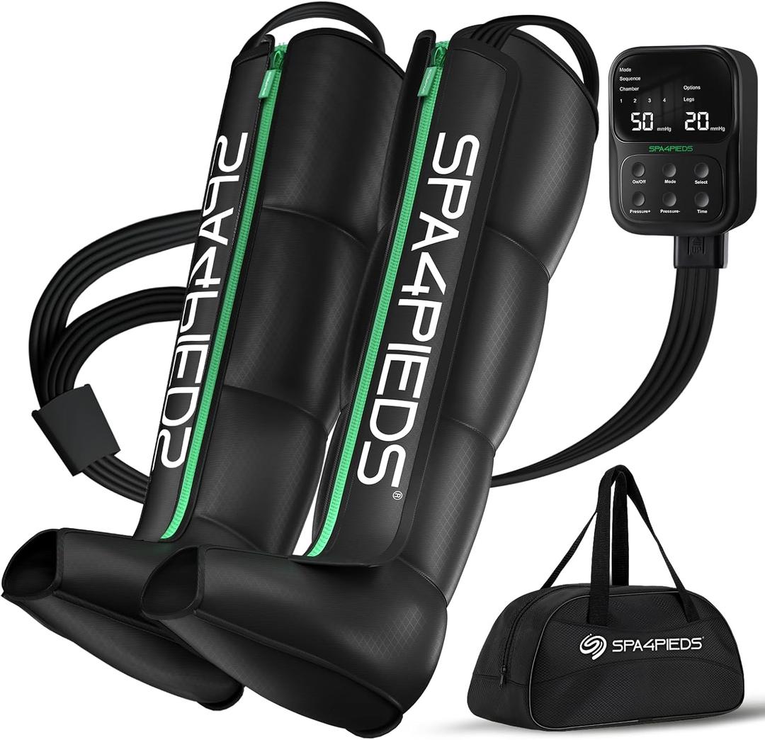 Air Compression Leg Massager, Cordless Air Compression Boots for Circulation and Pain Relief, Foot Calf and Thigh Massager, Fast Recovery Therapy for Athletes, Gifts for Mom Dad