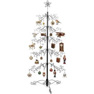 HOHIYA 6.5 Ft Ornament Display Tree Stand 174 Hook Metal Christmas Tree