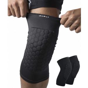 HiRui Knee Pads for Kids Youth Adult, Basketball Baseball Knee Brace Knee Support, Collision Avoidance Kneepad Compression Knee Sleeve for Volleyball Football Cycling Running-1Pair (Black, XXS)