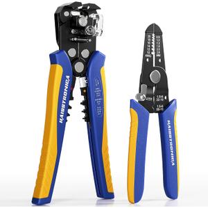 haisstronica Wire Stripper Tool Set, 10-24 AWG Self-Adjusting & Manual, Heavy Duty Electrical Wire Strippers for Electronics Repair, Electrician Wiring, DIY Projects