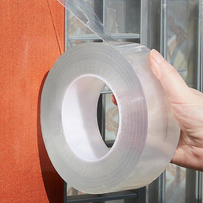 Transparent Window Weather Sealing Tape 2inch*33ft Weather Stripping Residue-Free Clear Window Insulation Tape for Doors Windows and Shower Glass Gaps