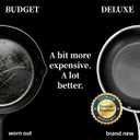 Deluxe 5pc Hybrid Nonstick Frying Pans Set with Lids, 8, 10 & 12" Pans | Ceramic Nonstick,Stay-Cool Handle, Dishwasher Oven Safe, for All Stovetops Induction for Home Daily Cooking (Black)