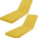 Comcaver Chaise Lounge Cushions Outdoor Set of 2, 72x21x3 Inch, Yellow