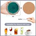 6 Pcs Coasters for Drinks with Holder,Abstract Art Minimalist Absorbent Coaster with Cork Backing,Great Gift for Housewarming,Room Decor,Bar,Holiday Party