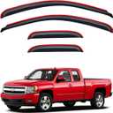 in Channel Rain Guards for 2007-2013 GMC Silverado/Sierra 1500 Extended Cab, Window Visor Shields Vent Deflector Shade Wind Dark Smoke for 2007-2014 Silverado/Sierra 2500HD & 3500HD, Inside-Mount
