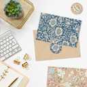 Whaline 48 Pcs William Morris Thank You Cards Greeting Cards Vintage Floral Note Card with Envelope Sticker for Baby Shower Birthday Wedding Party Invitation Supplies, 4 x 6 Inch
