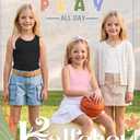 Halfchet 3 Pack Girl's Ribbed Tank Tops 5-14Y, 3-Color, 9-10 Years