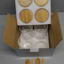 Glass Sugar Container with Spoon -3Pack 15oz Glass Jars with Bamboo Lid and Spoon, Bamboo Lid Storage Jar Containers for Coffee Beans, Spice, Brown Sugar, Tea, Flour, Nuts, Candy, Salts and More