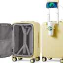 mixi Carry On Luggage with Cup Phone Holder and Charger Hard Shell Suitcases with Spinner Wheels,20 Inch Lark Yellow