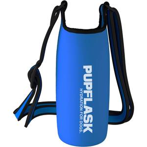 Tuff Pupper PupFlask Insulated Neoprene Dog Water Bottle Holder Sling with Wide Adjustable Shoulder Strap, Great for Travel, Walking, Hiking, Portable Pet Water Bottle Holder (40 OZ, Nebulas Blue)