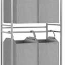 STORAGE MANIAC 4 Section Vertical Laundry Hamper, 2 Tier Laundry Sorter with 4 Removable Tote Bags, Rolling Clothes Basket for Towels, Blankets, Tall Dirty Clothes Hamper for Closet, Bathroom, 4 Bags