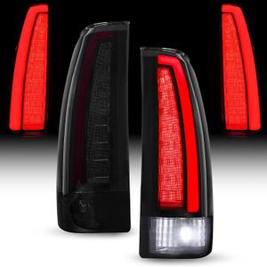 Pair Smoked Black LED Tail Lights for Chevy GMC Pickup Truck 1988-1998 (C/K Series, Silverado, Sierra), Suburban/Tahoe/Blazer/Yukon 1992-1999, Full LED Rear Lamps, Plug & Play, Left Side