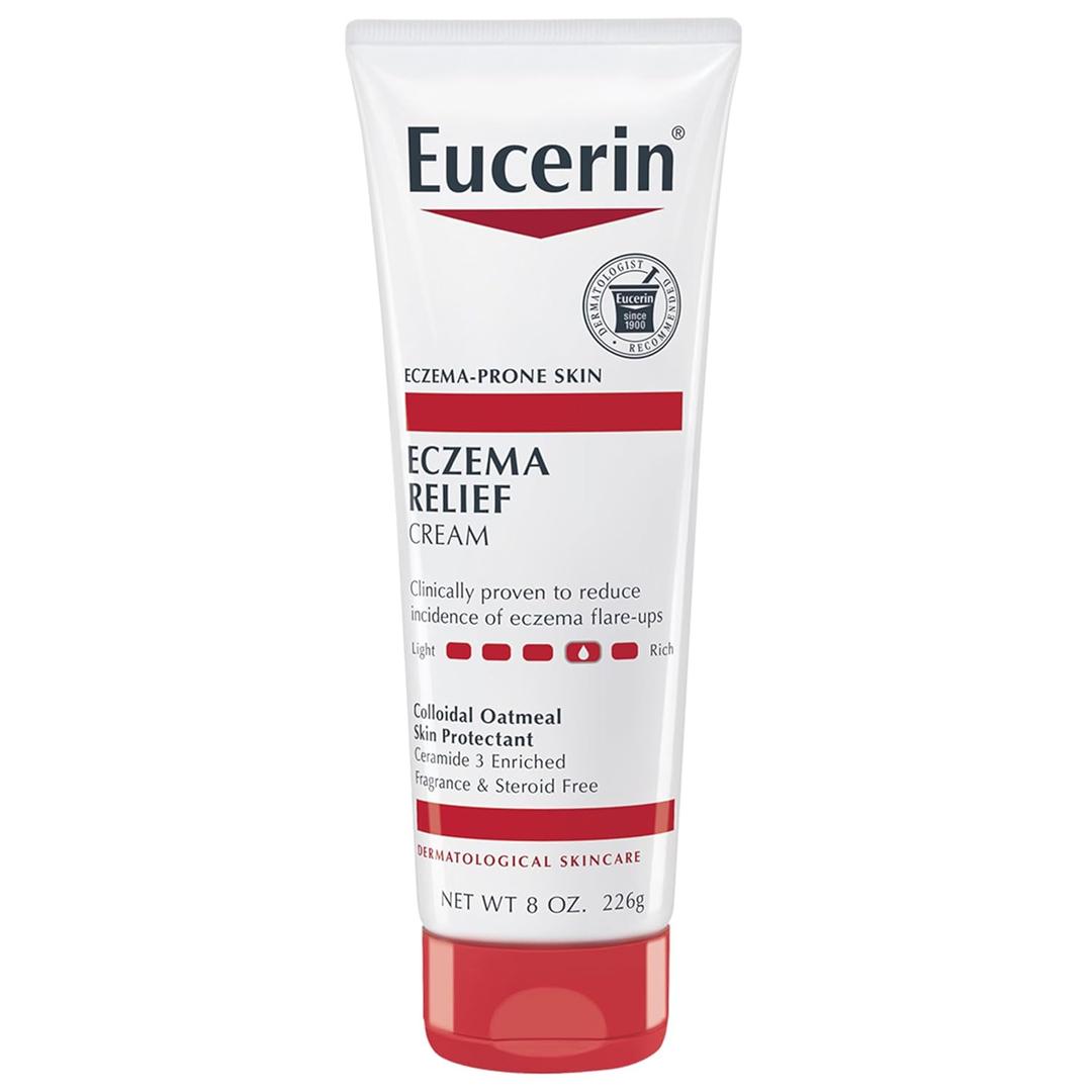 Eucerin Eczema Relief Cream, Full Body Lotion, Moisturizing Eczema Cream with Colloidal Oatmeal (Skin Protectant) and Ceramide 3, 8 Oz Tube (8 Ounce (Pack of 1)), BBD 10/2026