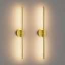 28In Gold Wall Sconce Set of Two,Modern Hardwired Bathroom Wall Sconces Vantiy Light 3000K LED 360 Rotatable for Bedroom Bathroom Living Room (2 Pack)