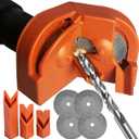 Drill Bit Sharpener,Portable Drill Bit Sharpener,Multipurpose Drill Bit Grinding Sharpener with 4 Grinding Wheels for All Bits(5/64''- 5/8''),Afilador De Brocas,Knife Sharpener Tool (Orange)