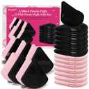 24Pcs Black and Pink Powder Puff, Triangle Powder Puffs, Powder Puffs for Makeup and Cosmetic Foundation