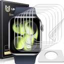 UniqueMe 8 Pack for Apple Watch Series 11/10 Screen Protector 46mm - [Strong Asorption] [Flexible TPU Not Glass][Non-Bubbles] iWatch Anti-Scratch Protection HD Clear Cover Soft Film (Transparent)