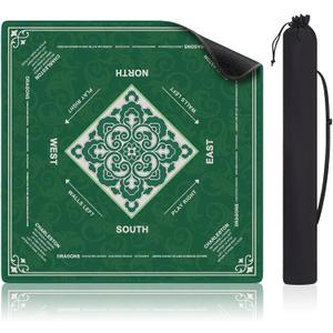 Shipped Rolled Mahjong Mat with Rule Without Creases, 32.5" x 32.5"