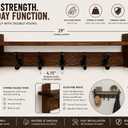 29" Coat Rack Wall Mount with Shelf, Entryway Wall Hooks with Shelf, Coat Hangers for Bathroom, Living Room, Bedroom