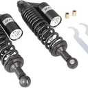 GZYF 13.5" 340mm Pair Universal Motorcycle Air Rear Shock Absorbers for HONDA for Suzuki for Yamaha for Kawasaki ATV Go Kart Quad Dirt Sport Bike, Black