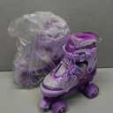 Roller Skates for Girls Kids Child Beginners, 4 Size Adjustable Light up Wheels Fun Illuminating Purple Pink Skates for Boys Toddlers Patines (Medium - (US 13C-3))