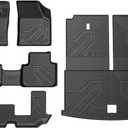 LASFIT Floor Mats & Backrest Mats & Cargo Mats for Volkswagen VW Atlas 2020-2025 (Only for 7 Passenger Bench Seating), All Weather TPE Custom Fit Floor Liners for VW Atlas Full Set Car Mats, Black