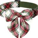 ARING PET Christmas Dog Collar, Cute Xmas Pet Collar with Sailor Bowtie Red and Green Plaid Bow Tie Collars with Metal Buckle for Puppy Small Medium Large Boy Girl Dogs-S (Small (Pack of 1))