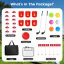 Golf Bucket Yard Game 6-Hole Set with 2 Clubs, Portable Outdoor Yard Game for Family and Adults, Golf Chipping Practice for Lawn, Beach, Camping, Park, Red